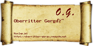 Oberritter Gergő névjegykártya