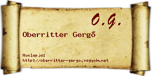Oberritter Gergő névjegykártya